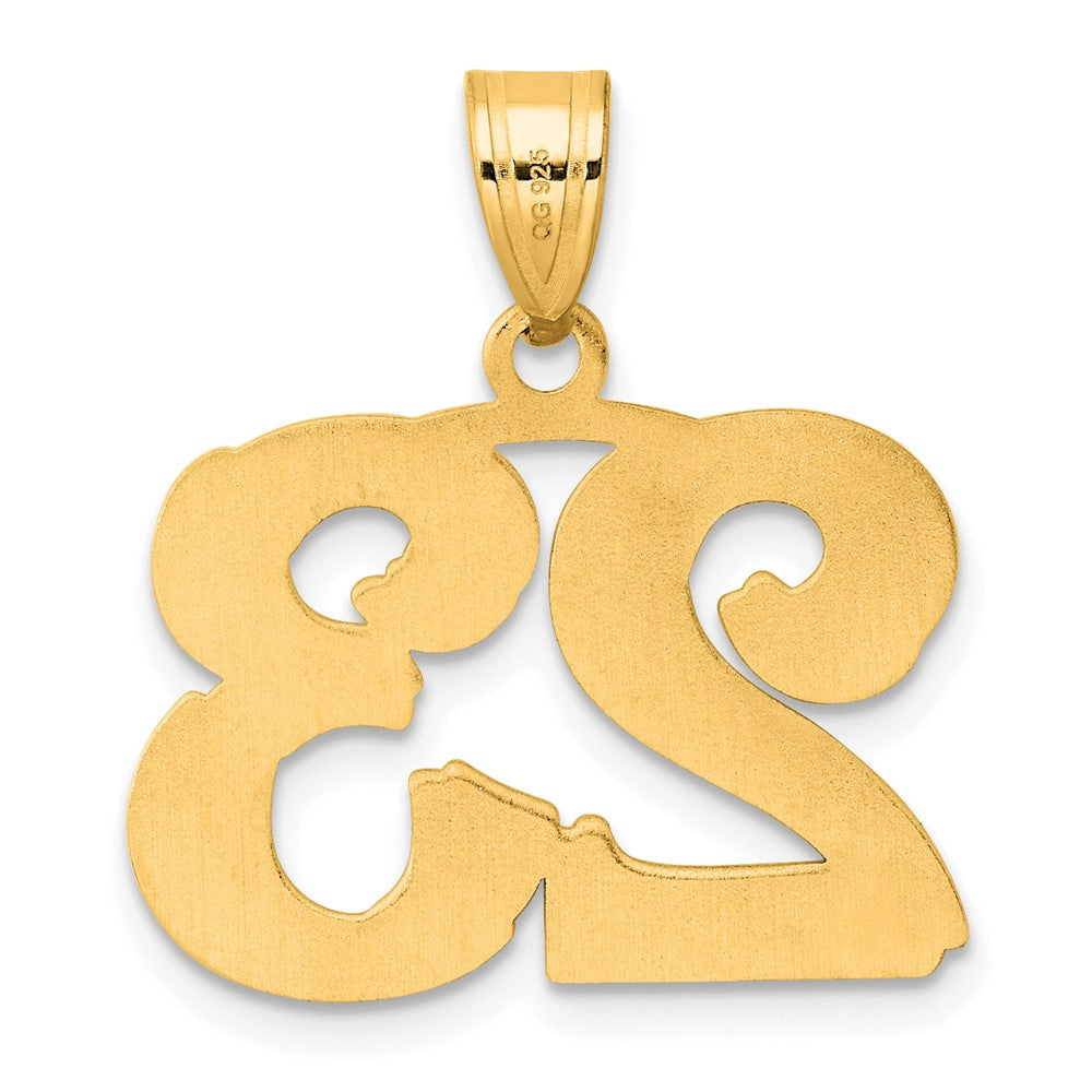 14k Yellow Gold Polished Etched Number 23 Pendant
