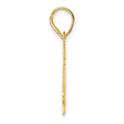 14k Yellow Gold Polished Etched Number 24 Pendant