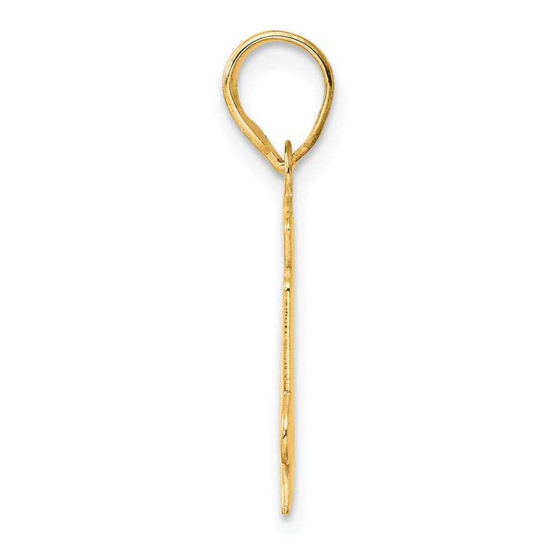14k Yellow Gold Polished Etched Number 24 Pendant