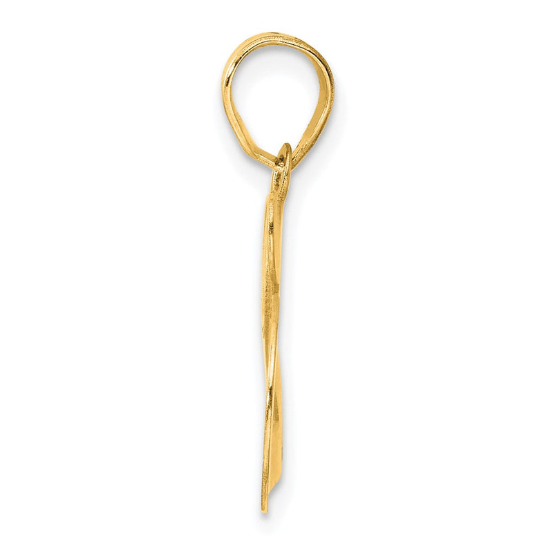 14k Yellow Gold Polished Etched Number 25 Pendant