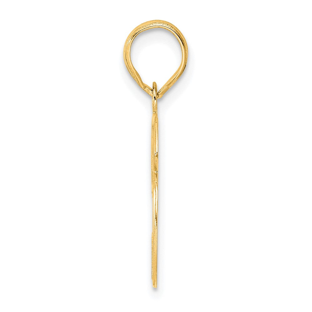 14k Yellow Gold Polished Etched Number 26 Pendant
