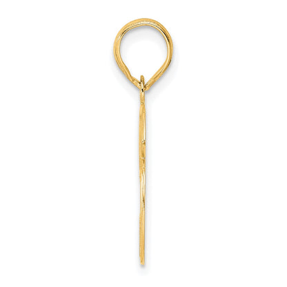 14k Yellow Gold Polished Etched Number 26 Pendant
