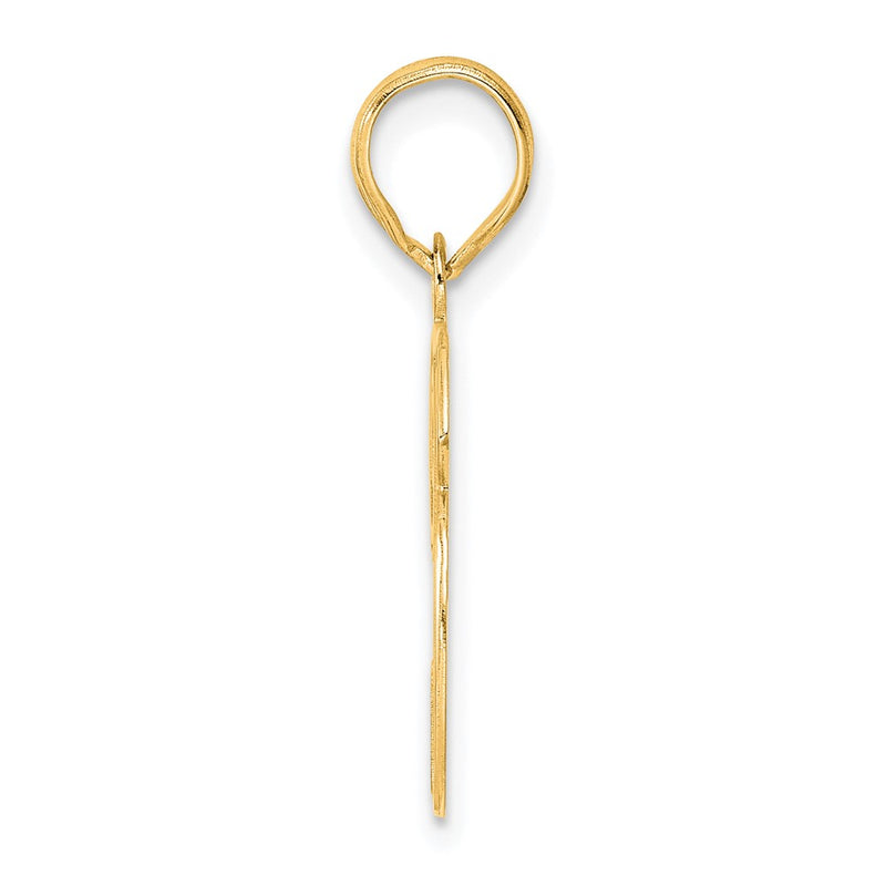 14k Yellow Gold Polished Etched Number 26 Pendant