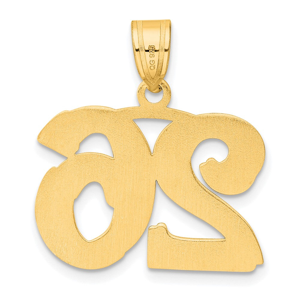 14k Yellow Gold Polished Etched Number 26 Pendant