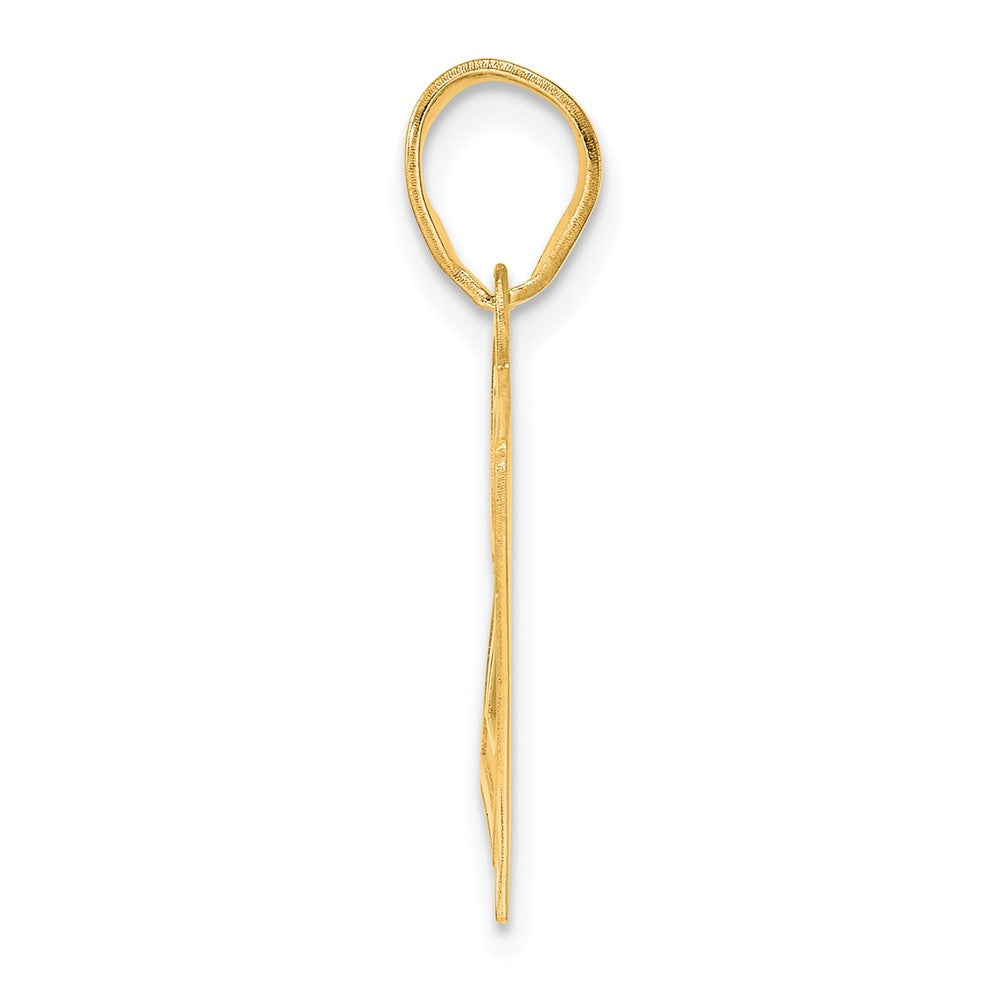 14k Yellow Gold Polished Etched Number 27 Pendant