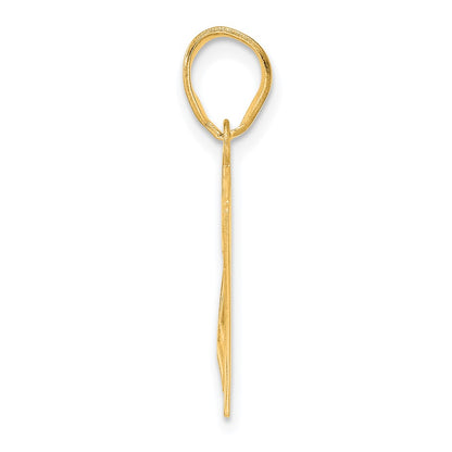 14k Yellow Gold Polished Etched Number 27 Pendant