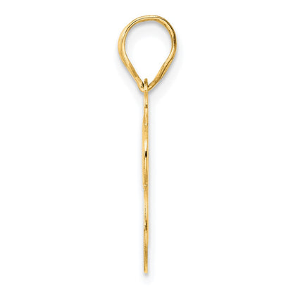 14k Yellow Gold Polished Etched Number 28 Pendant