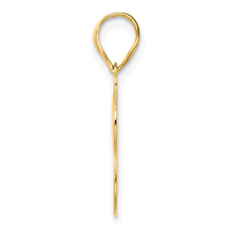 14k Yellow Gold Polished Etched Number 28 Pendant