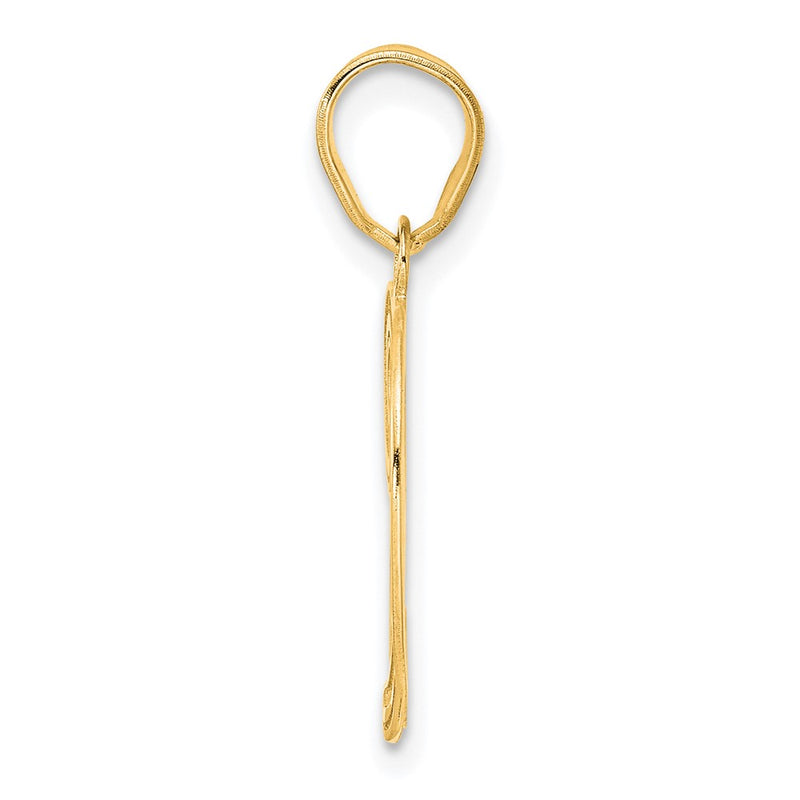 14k Yellow Gold Polished Etched Number 29 Pendant