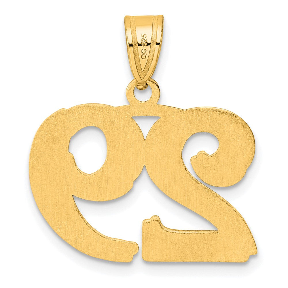 14k Yellow Gold Polished Etched Number 29 Pendant
