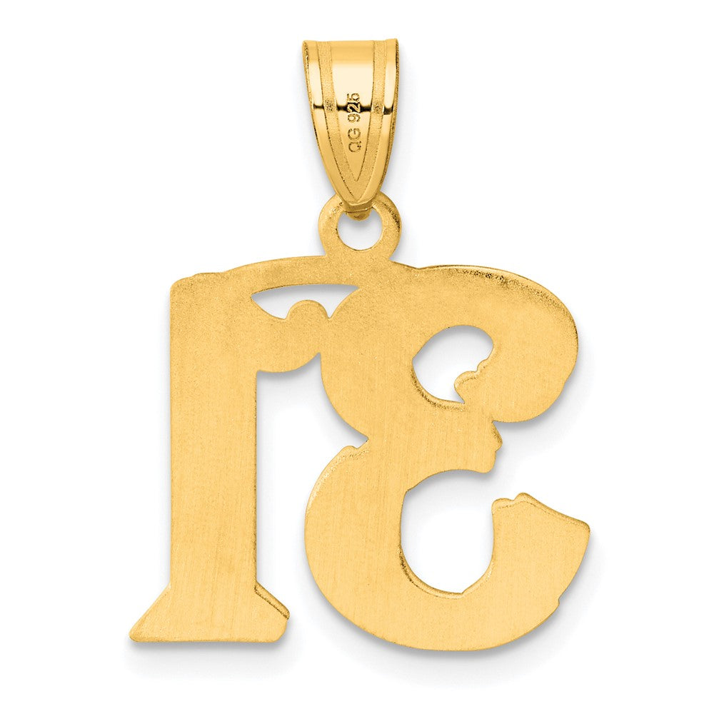 14k Yellow Gold Polished Etched Number 31 Pendant