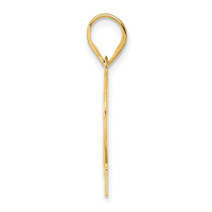 14k Yellow Gold Polished Etched Number 32 Pendant