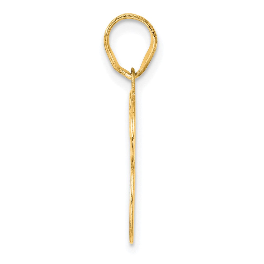 14k Yellow Gold Polished Etched Number 33 Pendant