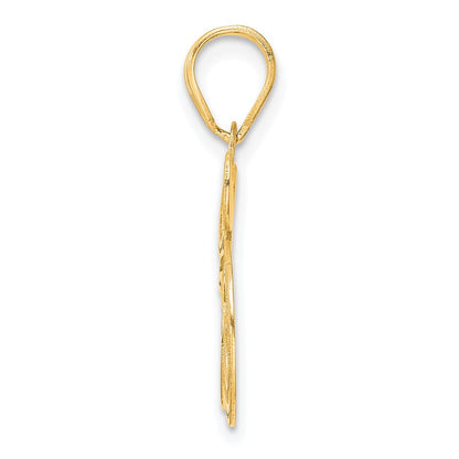 14k Yellow Gold Polished Etched Number 35 Pendant