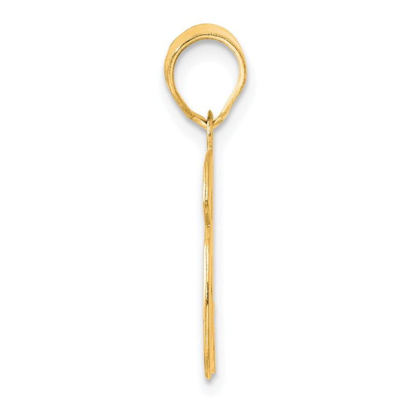 14k Yellow Gold Polished Etched Number 36 Pendant