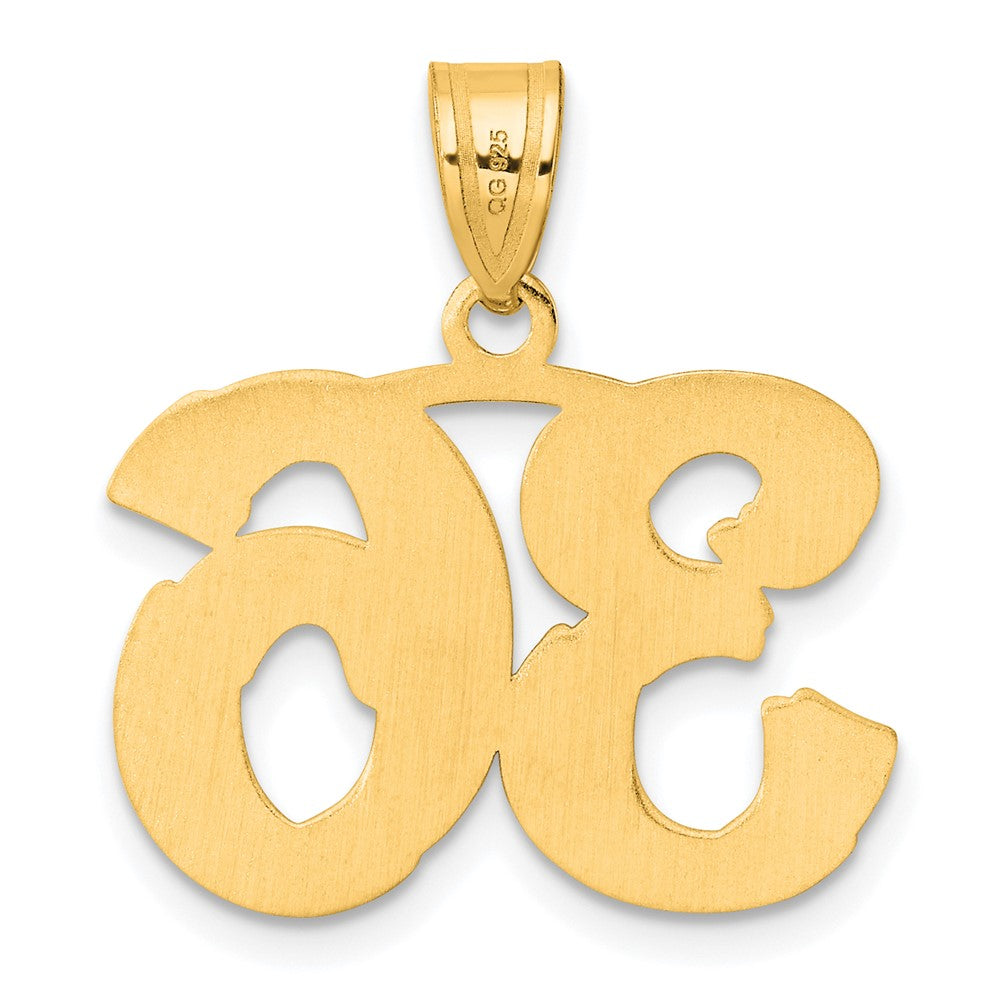 14k Yellow Gold Polished Etched Number 36 Pendant