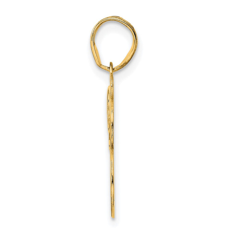 14k Yellow Gold Polished Etched Number 38 Pendant