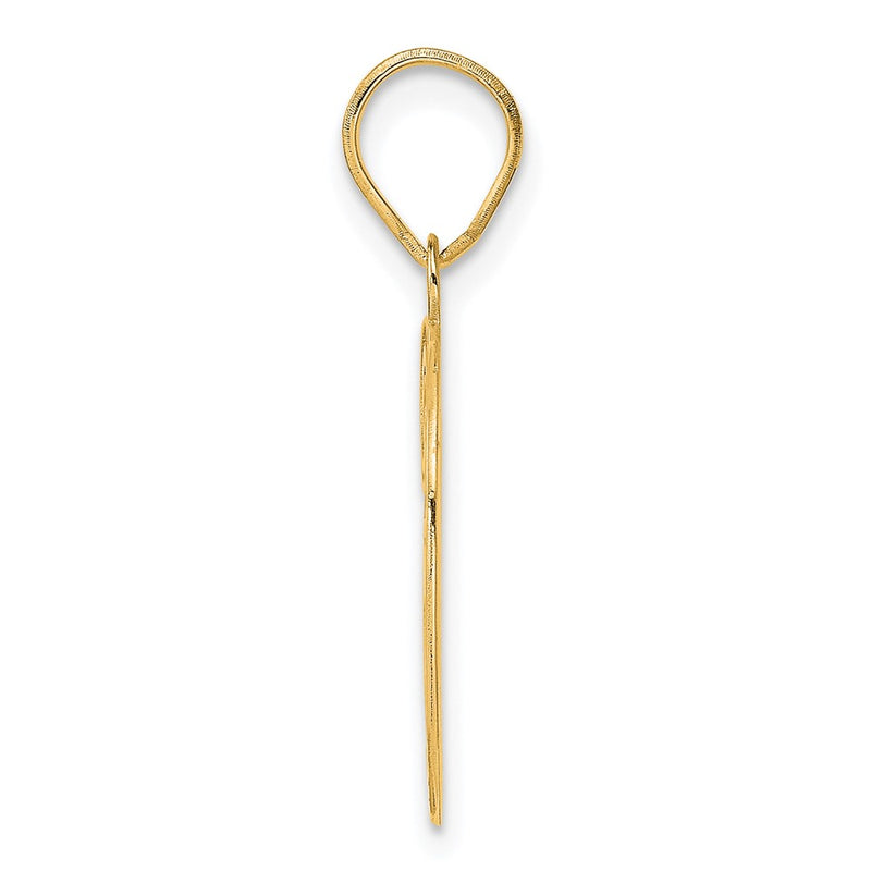 14k Yellow Gold Polished Etched Number 39 Pendant