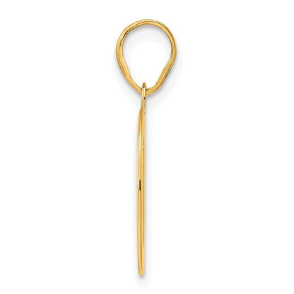 14k Yellow Gold Polished Etched Number 40 Pendant