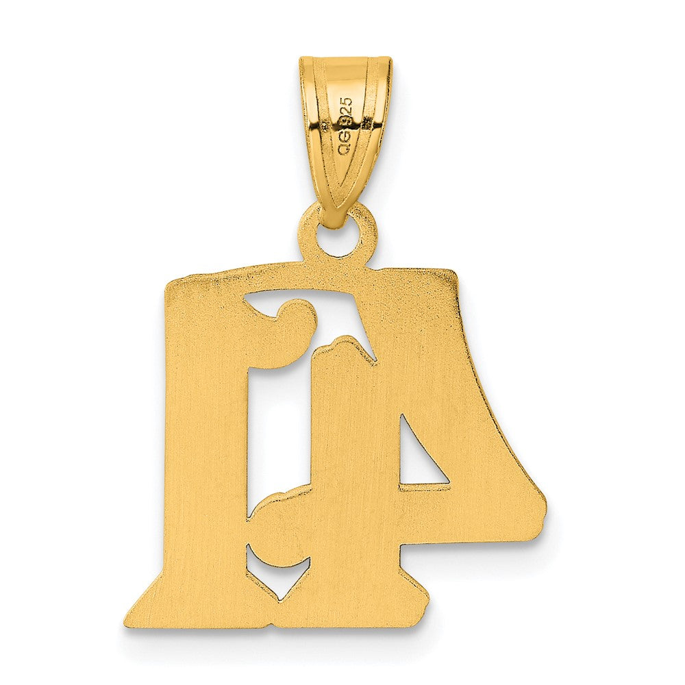 14k Yellow Gold Polished Etched Number 41 Pendant
