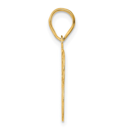 14k Yellow Gold Polished Etched Number 43 Pendant