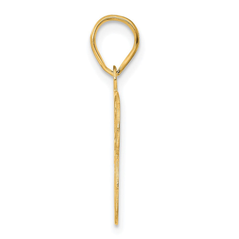 14k Yellow Gold Polished Etched Number 43 Pendant