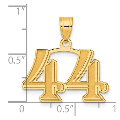 14k Yellow Gold Polished Etched Number 44 Pendant