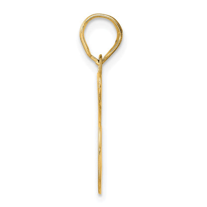 14k Yellow Gold Polished Etched Number 45 Pendant