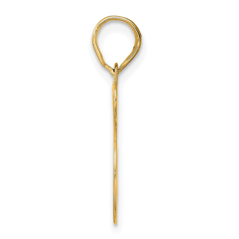 14k Yellow Gold Polished Etched Number 45 Pendant