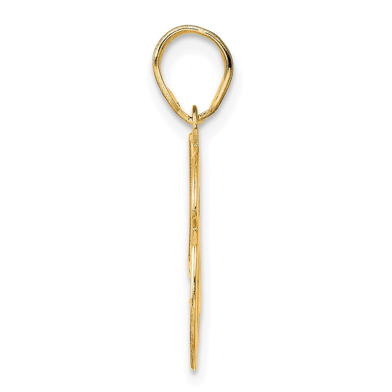 14k Yellow Gold Polished Etched Number 46 Pendant