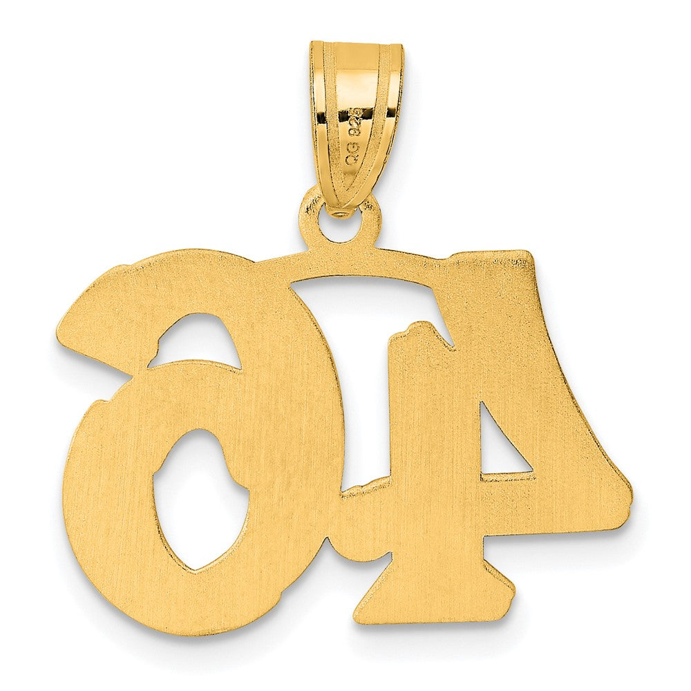 14k Yellow Gold Polished Etched Number 46 Pendant
