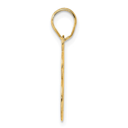 14k Yellow Gold Polished Etched Number 48 Pendant