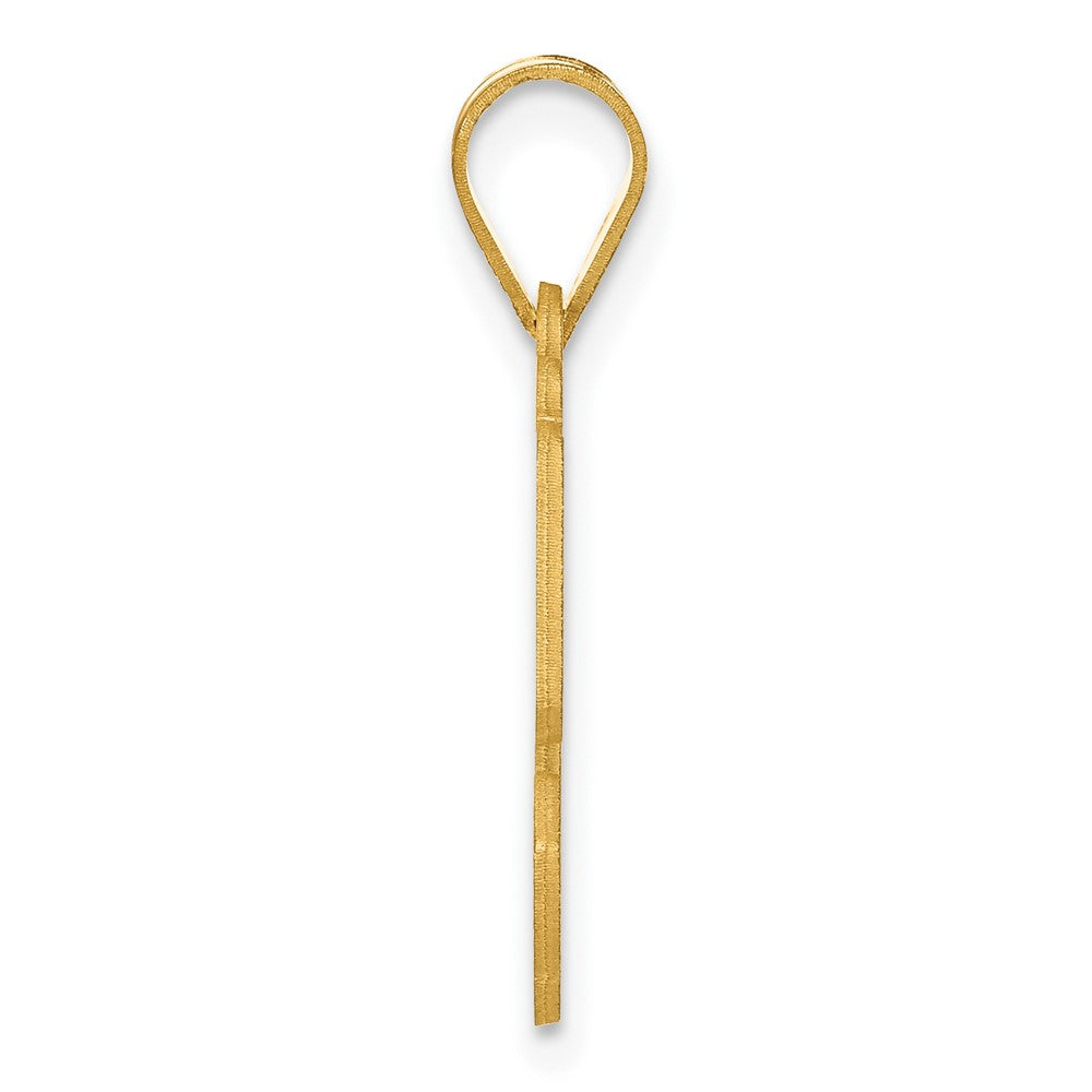 14k Yellow Gold Polished Etched Number 50 Pendant
