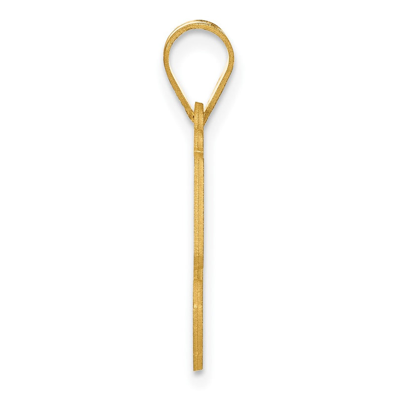14k Yellow Gold Polished Etched Number 50 Pendant