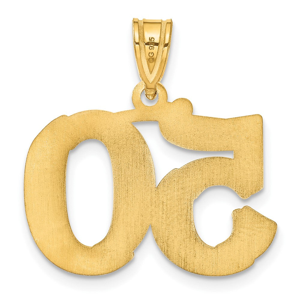 14k Yellow Gold Polished Etched Number 50 Pendant
