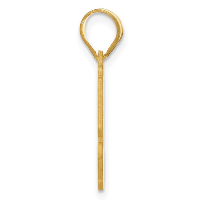 14k Yellow Gold Polished Etched Number 52 Pendant