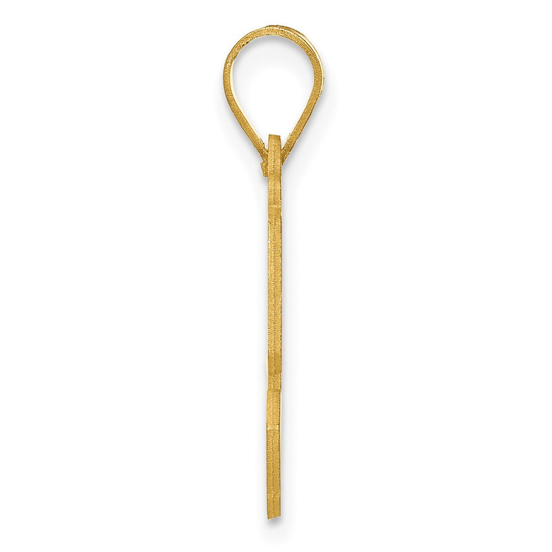 14k Yellow Gold Polished Etched Number 53 Pendant