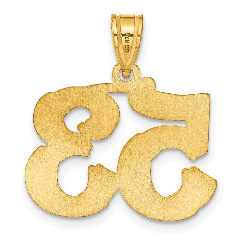 14k Yellow Gold Polished Etched Number 53 Pendant