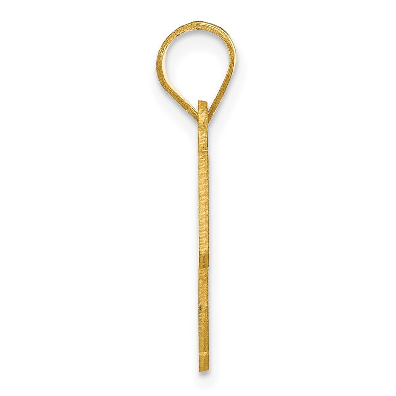 14k Yellow Gold Polished Etched Number 55 Pendant