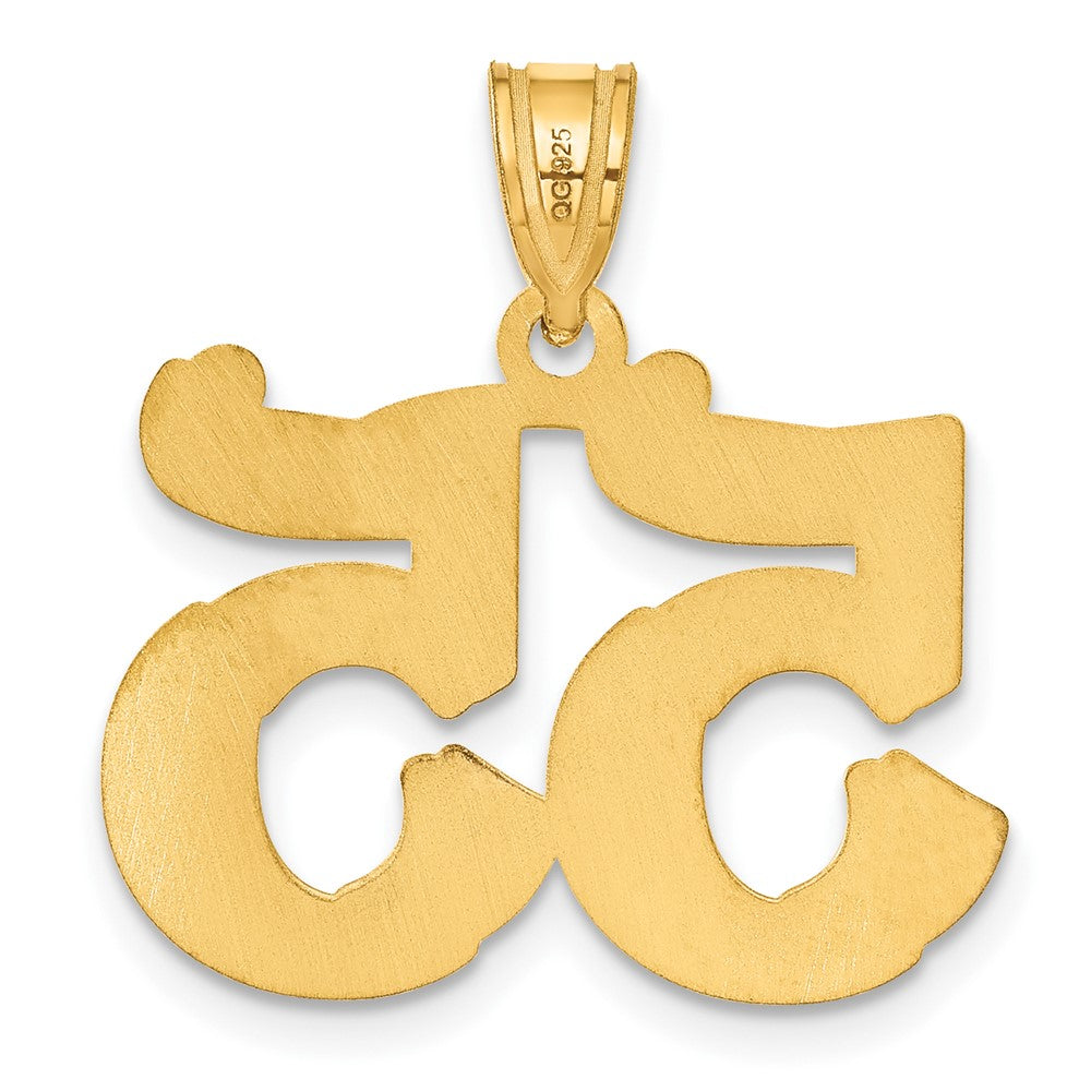 14k Yellow Gold Polished Etched Number 55 Pendant