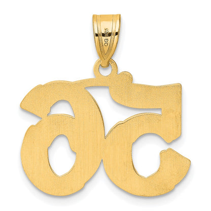 14k Yellow Gold Polished Etched Number 56 Pendant