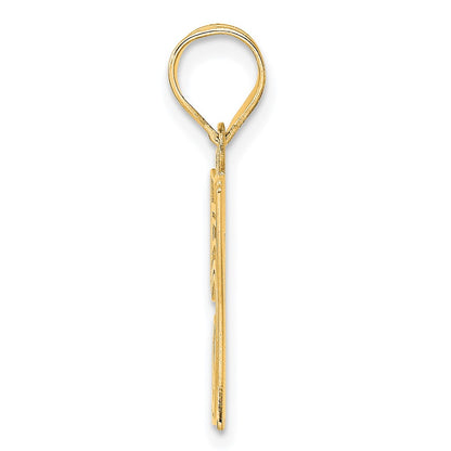 14k Yellow Gold Polished Etched Number 57 Pendant