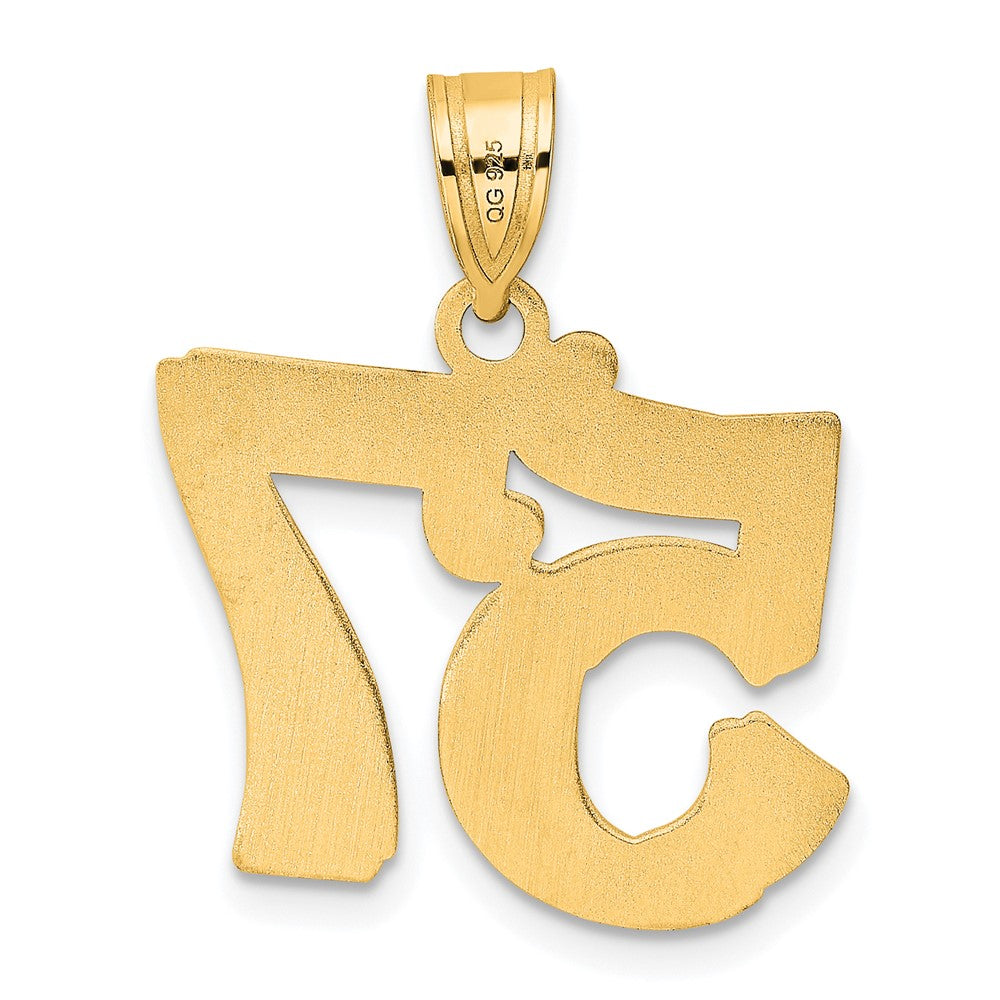 14k Yellow Gold Polished Etched Number 57 Pendant