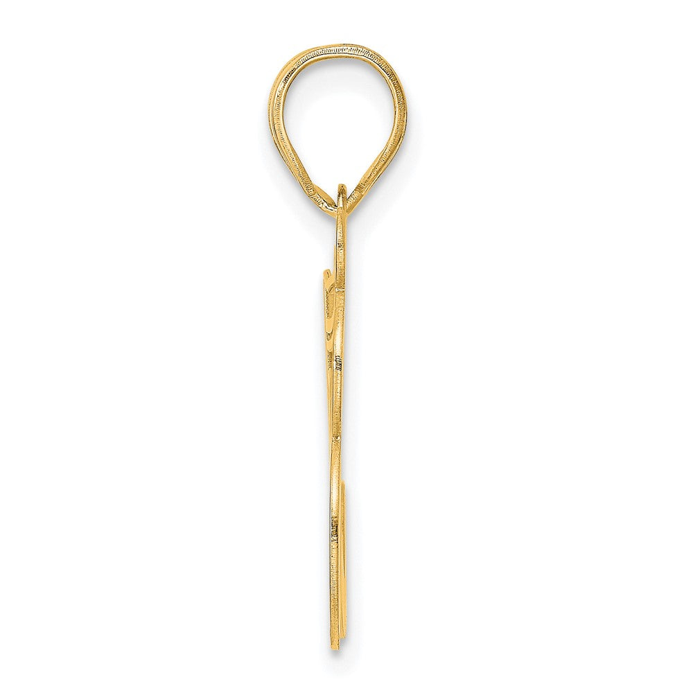 14k Yellow Gold Polished Etched Number 58 Pendant