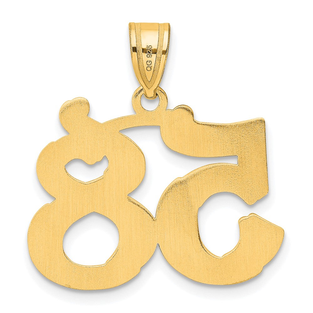 14k Yellow Gold Polished Etched Number 58 Pendant