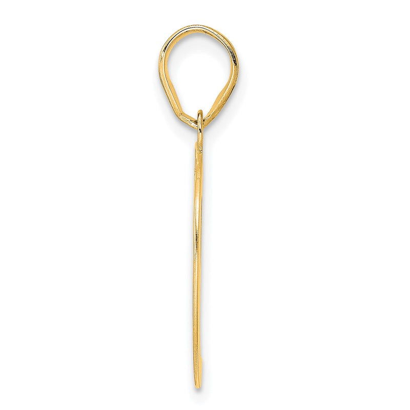 14k Yellow Gold Polished Etched Number 59 Pendant