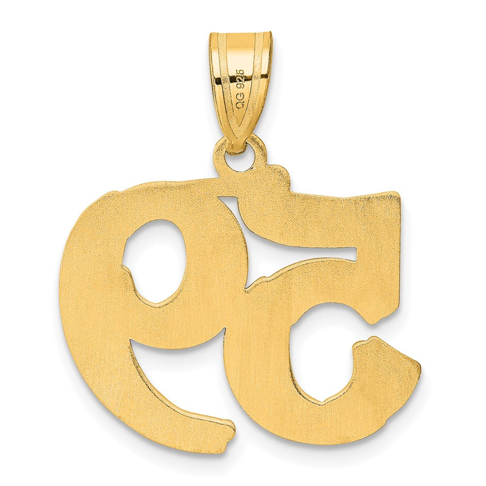 14k Yellow Gold Polished Etched Number 59 Pendant
