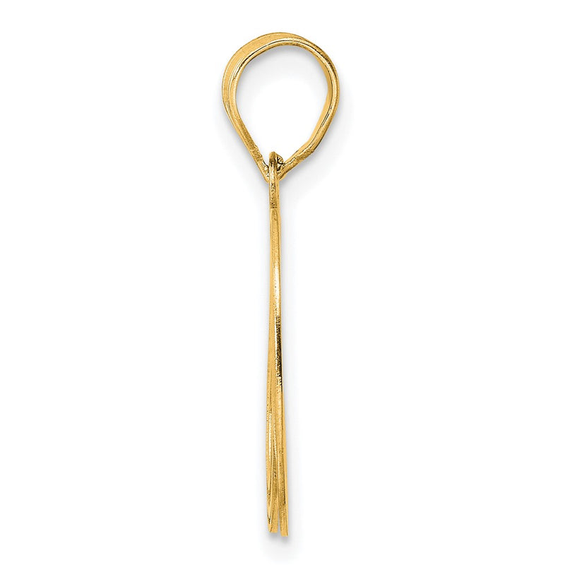 14k Yellow Gold Polished Etched Number 60 Pendant