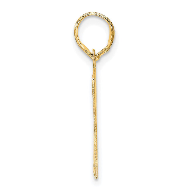 14k Yellow Gold Polished Etched Number 61 Pendant