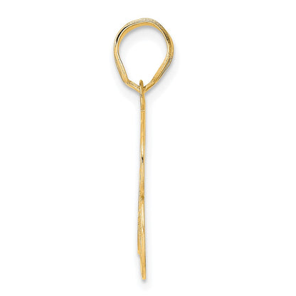 14k Yellow Gold Polished Etched Number 63 Pendant
